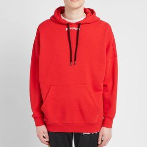 PALM ANGELS LOGO POPOVER HOODY. Size M.